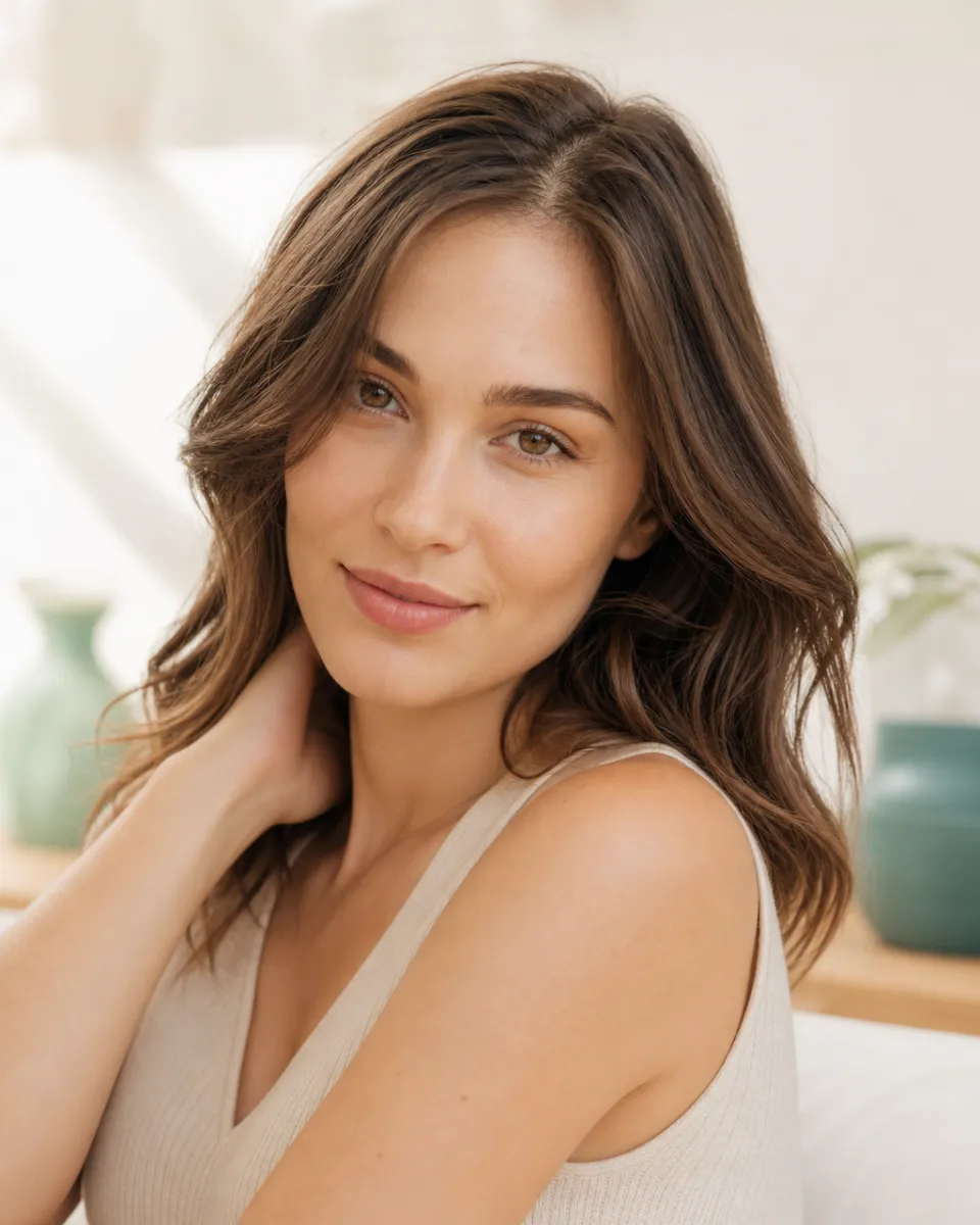 Calm portrait with natural makeup