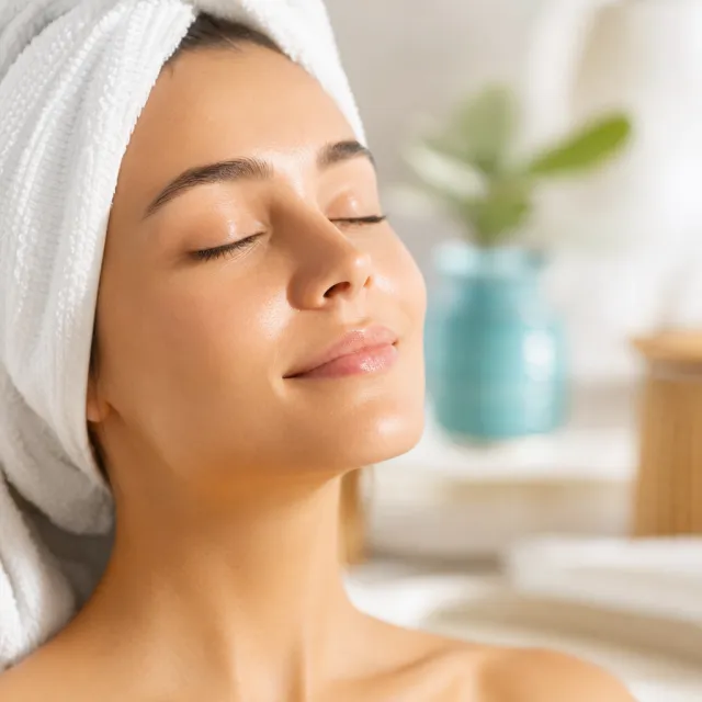 Relaxed face with eyes closed